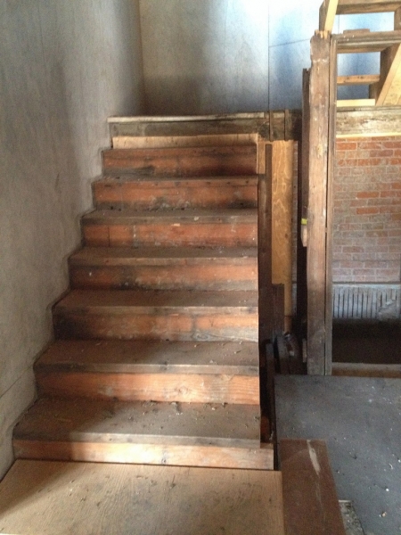 Temporary staircase.