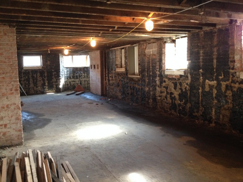 A before picture of the basement.