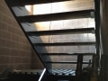 Stairs being constructed in the elevator tower.