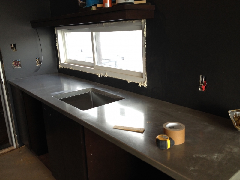 New cement countertops in cabins