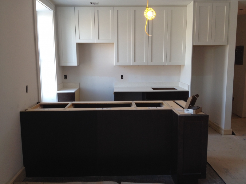 Kitchen cupboards and some countertop