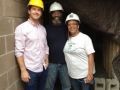 Jason Peet with Pam and Keith Owens. All 3 are participating in the documentation of the El Moore construction process.