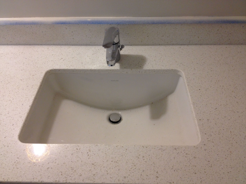 Bathroom sink with faucet close up