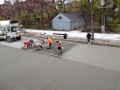 Pouring cement for parking lot