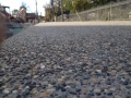 Exposed aggregate section of the alley