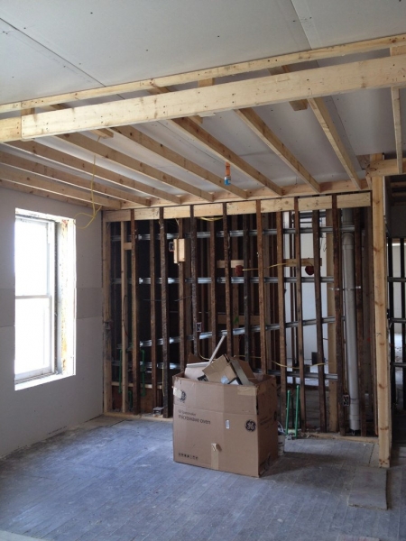 Kitchen ceiling will be slightly lower than the ceiling for the other living space.