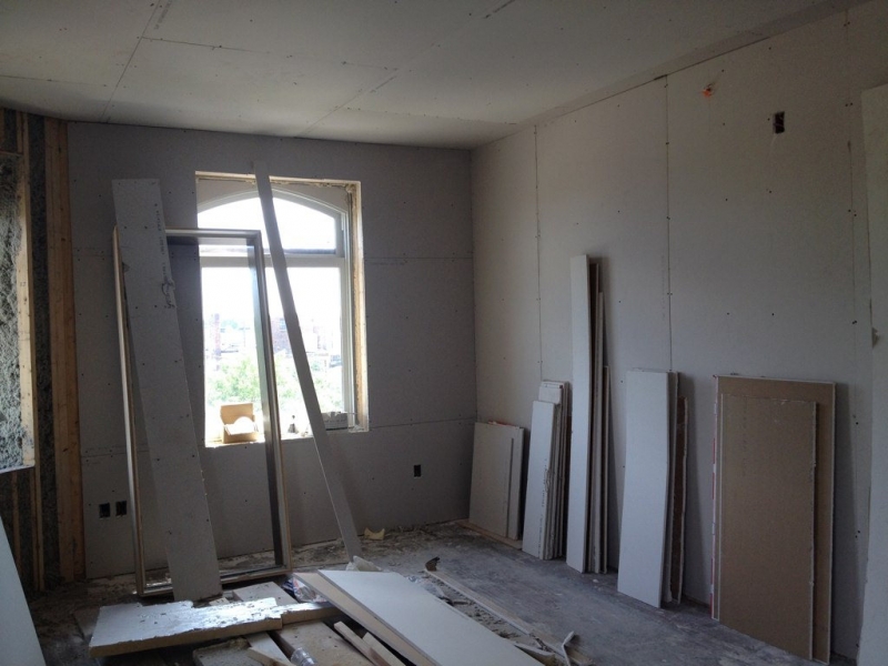 Drywall for an apartment.