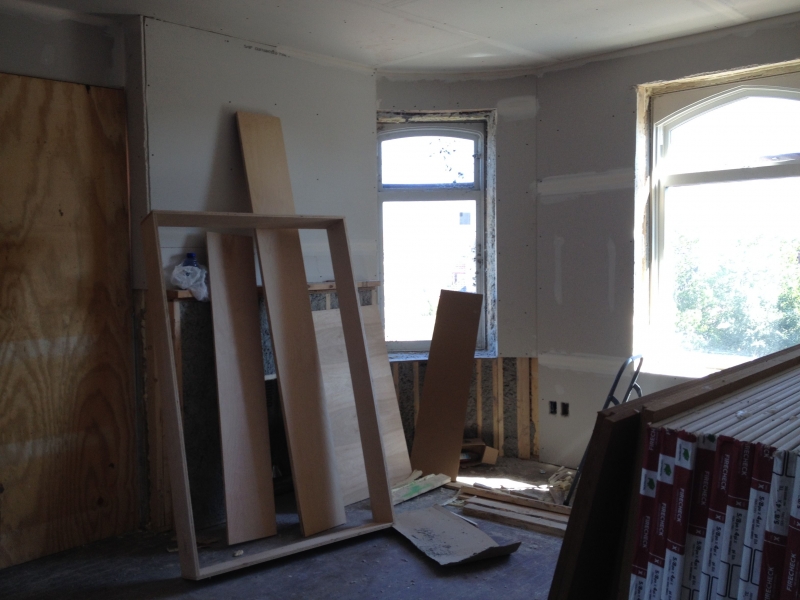 Drywall is beginning to define the rooms.