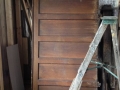 We salvaged the paneling that formed the base of the stairwells for future use.