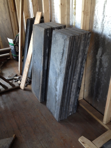 We removed these slate treads from the stairs for reuse once the staircase is completed.