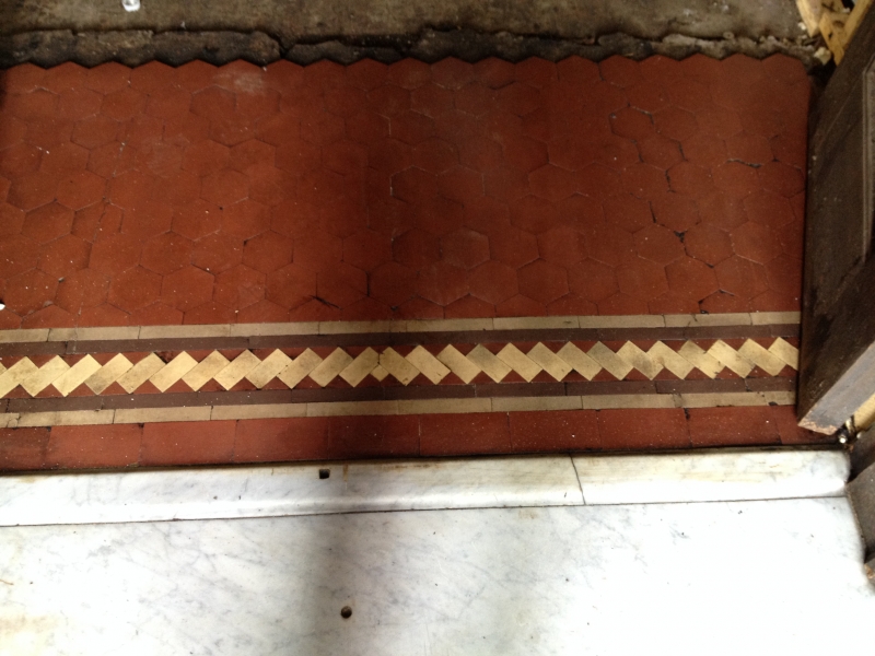 Detail of the tile floors that will be in some hallways.
