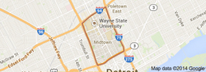 Map of Midtown Detroit