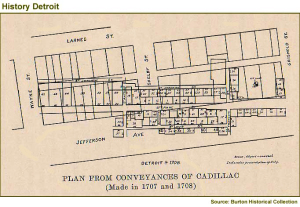 Map of Fort Ponchartrain du Détroit: 1708