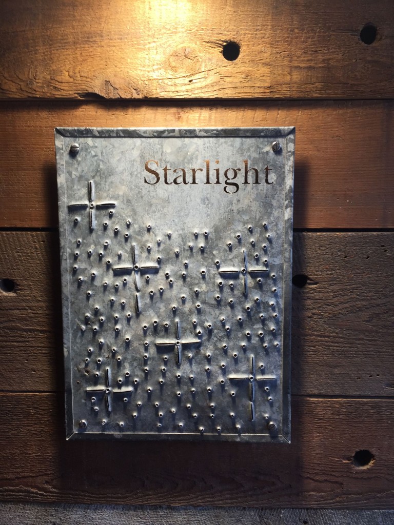 Sign for Starlight cabin.